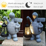 Sea Turtle Solar Garden Statues,Resin Sea Turtle Figurine Decorations with Solar Lights Lantern, Outdoor Figurines | Lumora