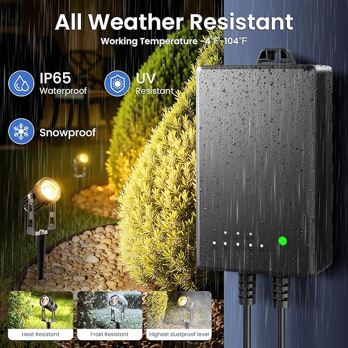 All-in-One Outdoor Low Voltage Landscape Lighting Kit, 8 Pack 3000K Landscape Spot Lights with 60W Transformer 65FT | Lumora