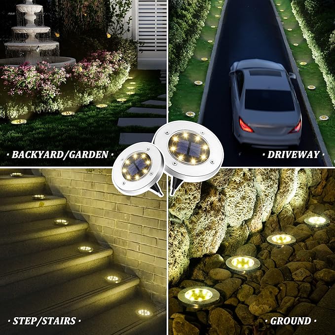 SOLPEX 20 Pack Solar Ground Lights Waterproof, Solar Powered Garden Lights, Landscape Lighting for Pathway Driveway | Lumora