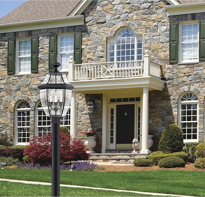 Quoizel Newbury Outdoor Wall Lantern, 20 Inch 2-Light Mystic Black Wall Sconce, French Country Exterior Wall | Lumora