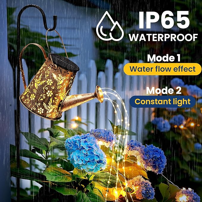 Solar Lights Outdoor Garden Decor, Large Lanterns Watering Can Gardening Gifts for Mom Women Grandma Birthday | Lumora