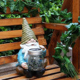 Solar Firefly Jar Gnome Waterproof - Large Garden Gnome Funny Solar Outdoor LED Lights Resin Statues 10.6" Lantern | Lumora