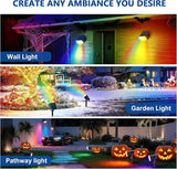 Color Changing Solar Spot Lights Outdoor Waterproof IP65,9 Lighting Modes Multicolor RGB Christmas Spotlight for | Lumora