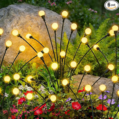 ALSO GO Solar Lights Outdoor, 6 Pack 48 LEDs Firefly Lights, Waterproof Solar Garden Light for Yard Patio Pathway Outdoor Decoration, Gardening Gifts for Women Christmas Decor