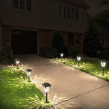 Ensenior 12-Pack Solar Lights Outdoor, 16.77" 3000K LED Solar Garden Lights for Pathway, Yard, Patio, Walkway | Lumora