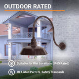 14in. Architectural Bronze Outdoor Gooseneck Barn Light Fixture With 24in. Long Extension Arm - Wall Sconce | Lumora