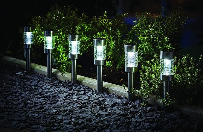 Cole & Bright 6750 Stainless Steel Solar Stake Light - 6 Pack