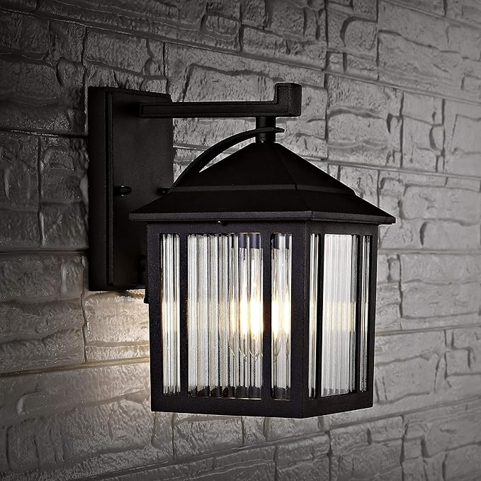 SAFAVIEH PLT4009A Lighting Ranzi Black Wall (LED Bulb Included) Outdoor Lantern