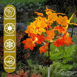 2Pack Fall Solar Lights Outdoor Waterproof,40LED 80 Maple Leaves Solar Garden Lights Outside, Autumn Artificial | Lumora
