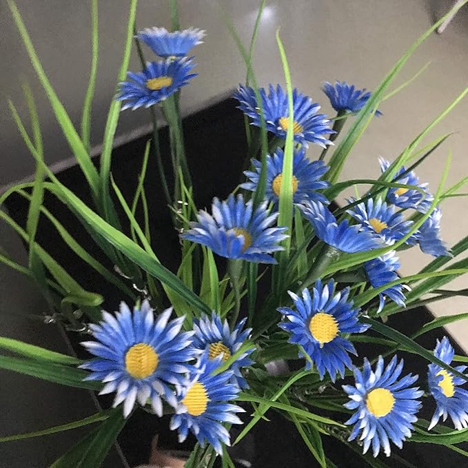 Solar Daisy Flower Decorative Garden Lights, 28 LED, Blue, Green, Multicolor, Waterproof, Solar Powered, Modern Style, Outdoor, 2 Pack