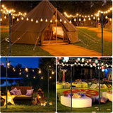 Suchtale 8.5FT Poles for String Lights with Forks, 4 Pack Metal Stands with Hooks & 5-Prong Base for Garden, Patio | Lumora
