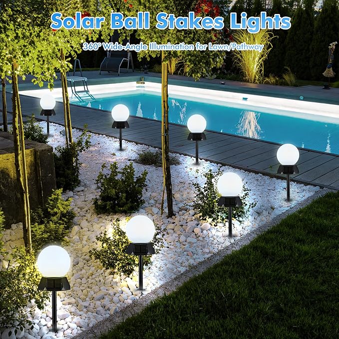 BlcTec Solar Pathway Lights Outdoor, Cool White Path Lights with 3-Sided Solar Panels, 18H Runtime, IP65 | Lumora