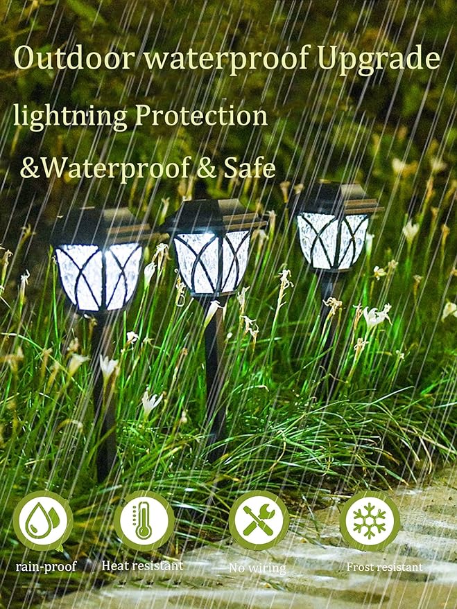 Solar Lights Outdoor Waterproof, 2Pack LED Solar Garden Lights, Outdoor Decorations, Garden Decor for Yard, Patio | Lumora