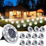 Solar Ground Lights 12 Pack Waterproof Outdoor Solar Lights for Yard Led Solar Garden Lights Bright Solar Powered | Lumora