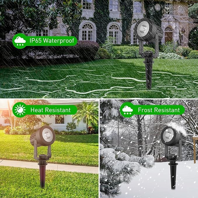 T-SUNUS Christmas Solar Spot Lights Outdoor White 6000K IP65 Waterproof 2-in-1 Landscape Spotlights, 9.8ft Cable | Lumora