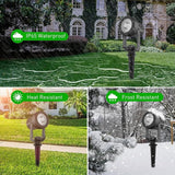 T-SUNUS Christmas Solar Spot Lights Outdoor White 6000K IP65 Waterproof 2-in-1 Landscape Spotlights, 9.8ft Cable | Lumora