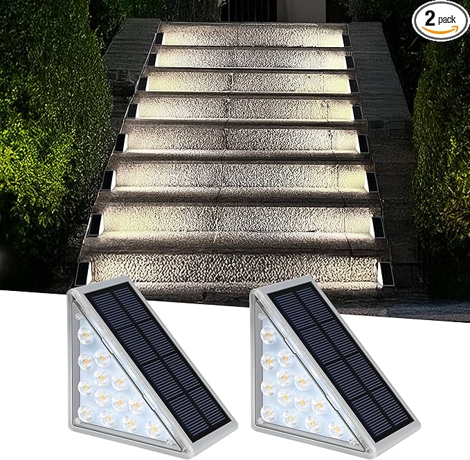 LED Solar Step Lights Waterproof Outdoor Stair Lights, Solar Deck Light Outdoor Decor IP67 Solar Decoration Light | Lumora