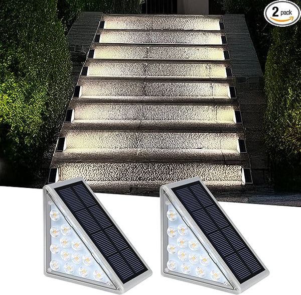 LED Solar Step Lights Waterproof Outdoor Stair Lights, Solar Deck Light Outdoor Decor IP67 Solar Decoration Light | Lumora