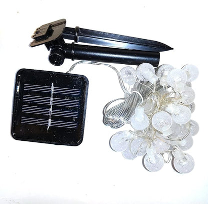 Hometown Evolution, Inc. Solar Powered Air Bubble String Lights - 30 LED Warm White, 8 Modes, Outdoor Waterproof for Gardens, Patios, Yards, Home, Parties and More