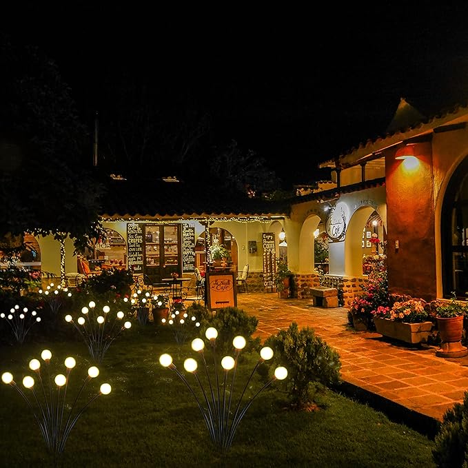 Solar Garden Lights - Pack of 4 Solar Firefly Lights Sway by Wind, Waterproof 40 LEDs Outdoor Lights, Pathway | Lumora