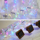 Square 8 Pack Solar Powered Wine Bottle Lights, 20 LED Waterproof Copper Cork Lights for Wedding, Christmas | Lumora