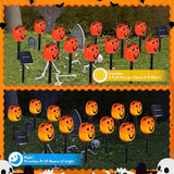 12 Pack Halloween Pumpkin Pathway Solar Lights, Orange Yard Stake Pumpkin Shaped Pathway Lights Outdoor Waterproof | Lumora
