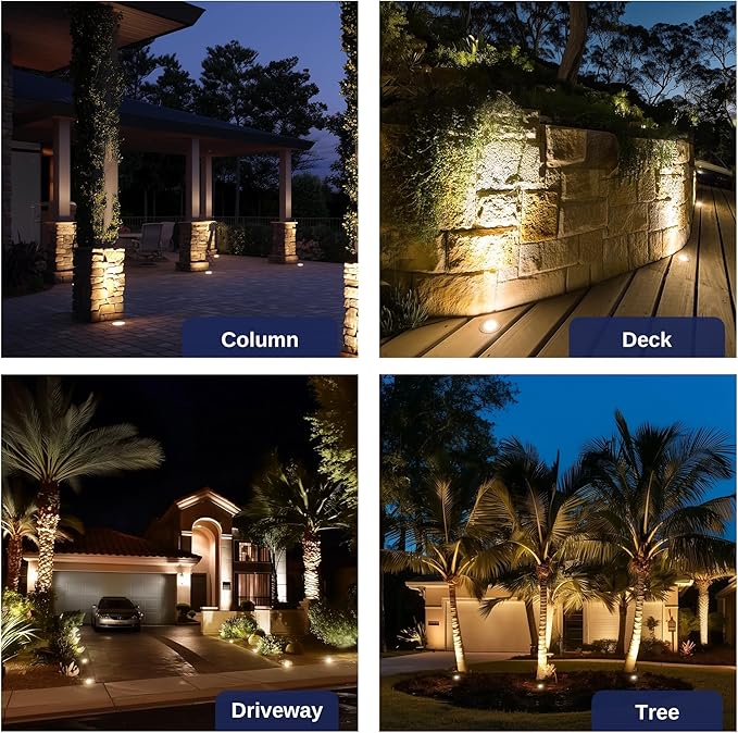 Gardenreet Landscape Low Voltage Well Light - Brass Electric LED 12V in-Grade Lighting, Replaceable Bulb Wired | Lumora