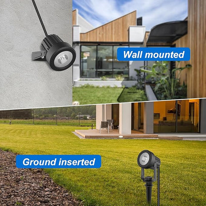 Solar Spot Lights Outdoor, Dusk to Dawn Landscape Spotlights IP65 Waterproof 9.8ft Cable,Solar Uplights for Tree Garden Yard Driveway Porch Walkway Pool (6-in-1, 3000K Warm White)