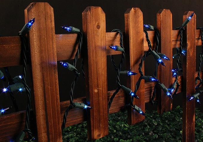 LAMPHOME Christmas String Light,100 Count Incandescent Mini String Light in 21.6ft,Indoor/Outdoor 120V UL Certified Mini Light for Christmas,Wedding,Patio Lawn,Home,Garden,Party,Store (Blue)