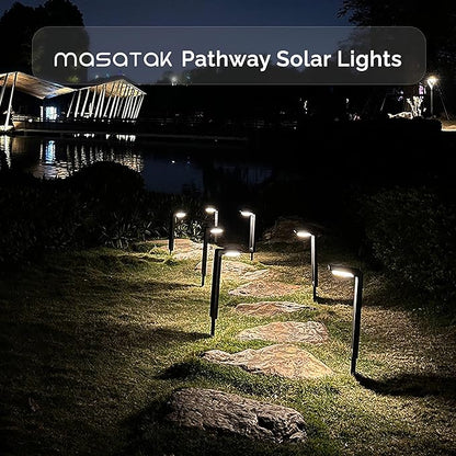 Warm White Solar Pathway Lights 2 Pack - Ultra Bright Waterproof Outdoor LED Lights for Garden, Walkway & Patio - 2 Brightness Modes - Solar Powered Yard Lighting