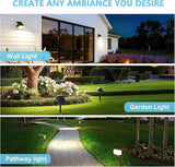 Solar Lights Outdoor Waterproof IP65, Super Bright LED, 3000K 2 Lighting Modes, Solar Powered Yard Garden Solar | Lumora