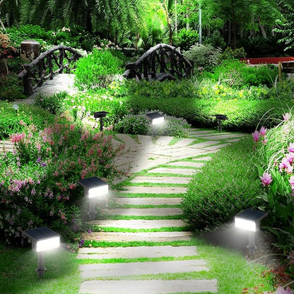 T-SUN Solar Spot Lights Outdoor 4 Pack, 49 LED 2 Lighting Modes, IP65 Waterproof Landscape Spotlights, 2 in 1 Auto On/Off Solar Lights for Yard, Garden, Driveway, Pathway (White)