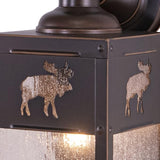 VAXCEL 2-Pack Yellowstone 12.75 in. H 1-Light Burnished Bronze Rustic Moose Outdoor Wall Sconce, Durable Steel | Lumora