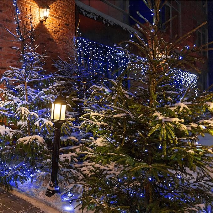 2 Pack Solar Christmas Lights Outdoor, 72FT 200 LED Solar String Lights with 8 Lighting Modes, IP65 Waterproof | Lumora