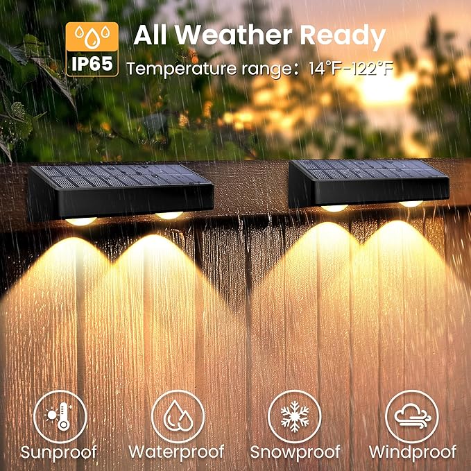 SOLPEX Solar Fence Lights Outdoor, 9 Fixed Colors ＆ Color Changing Fence Solar Lights Outdoor Waterproof IP65, LED | Lumora