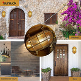 Sunluck Brass Bulkhead Light,Grid Oval Nautical Wall Light,Lampshade,Ceiling Mount Lighting,Sauna Light Waterproof | Lumora