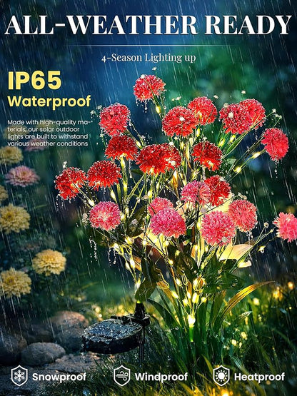 GIGALUMI Solar Lights Outdoor for Garden Decor, 6 Pack Solar Flower Lights Waterproof, 2 Lighting Modes 36 Flowers for Pathway,Yard, Patio Decoration, Gardening Gifts for Women (Multi-Colored)