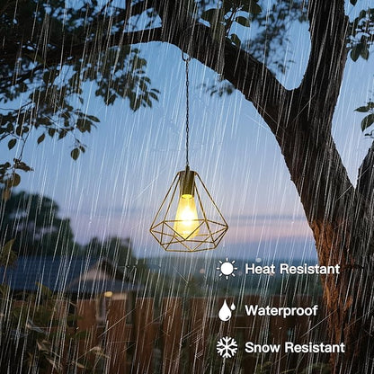 Solar Pendant Lights, Solar Powered Shed Light with Pull Cord and Remote for Outdoor Indoor, Solar Chandelier, Gazebo Lights with Adjustable Panel for Yard Patio Balcony Barn Garage