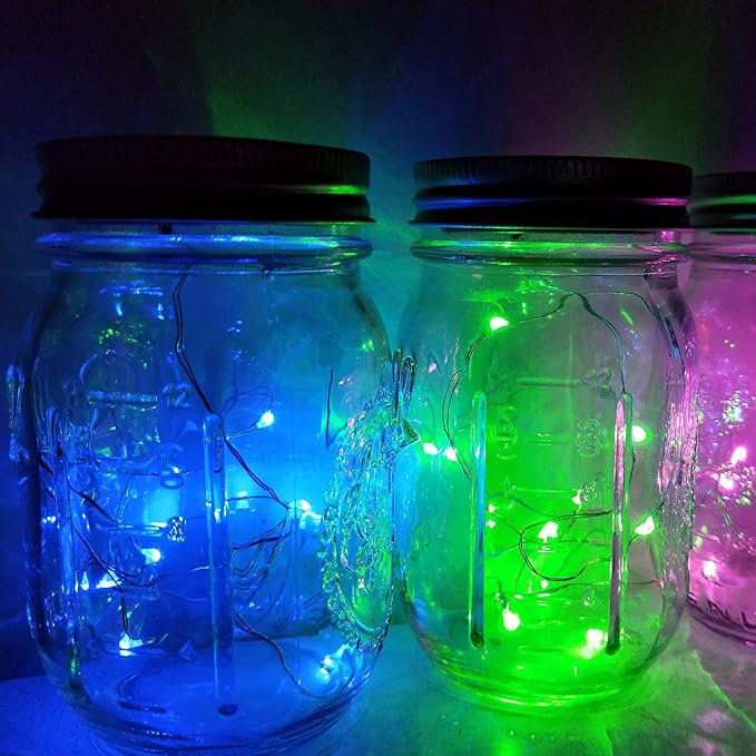 Decorman Solar Mason Jar Lid Lights, 6 Pack 10 LED Waterproof String Fairy Star Firefly Jar Lids Lights for Patio | Lumora