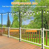 LETIANPAI 10Ft String Light Poles 4 Pack,Light Poles for Outside Lights,Outdoor with Fence Brackets Hanging | Lumora