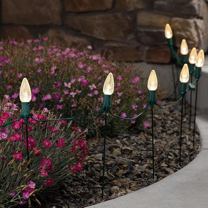 HLO Lighting 15" Universal Metal Light Stakes for Christmas Lights | Commercial-Grade C7 & C9 Stakes for Yard, Walkways, and Lawn Decorations | Pack of 25