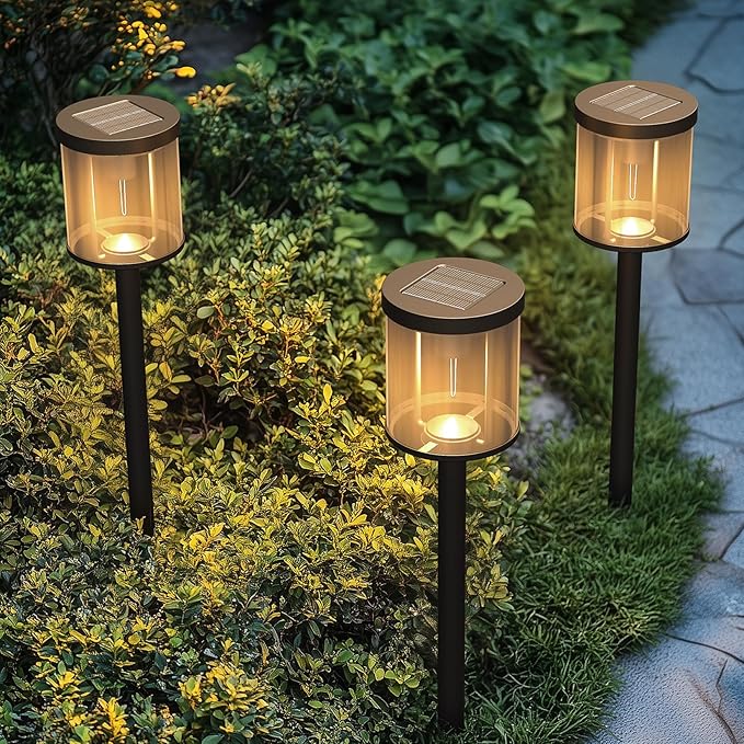 Solar Yard 4-Pack Solar Pathway Lights Outdoor, Garden Path Lights Outside Waterproof, Solar Powered Landscape Light for Pathway, Porch, Walkway, Driveway