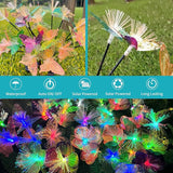 JJGoo 2 Pack Solar Garden Lights, Solar Butterfly Swaying Light for Outside, New Upgraded Outdoor Waterproof Light | Lumora