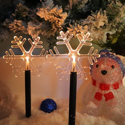 5 Pack Solar Christmas Snowflake Pathway Lights 6.3 Ft Total Outdoor Waterproof Landscape Lights Christmas Decorations for Pathway Garden Walkway Yard Lawn Patio (Warm White)