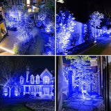 T-SUNUS 4 Pack Solar Landscape Spotlights - Blue, Waterproof IP65, 9.8ft Cable - Outdoor Security Flood Light | Lumora