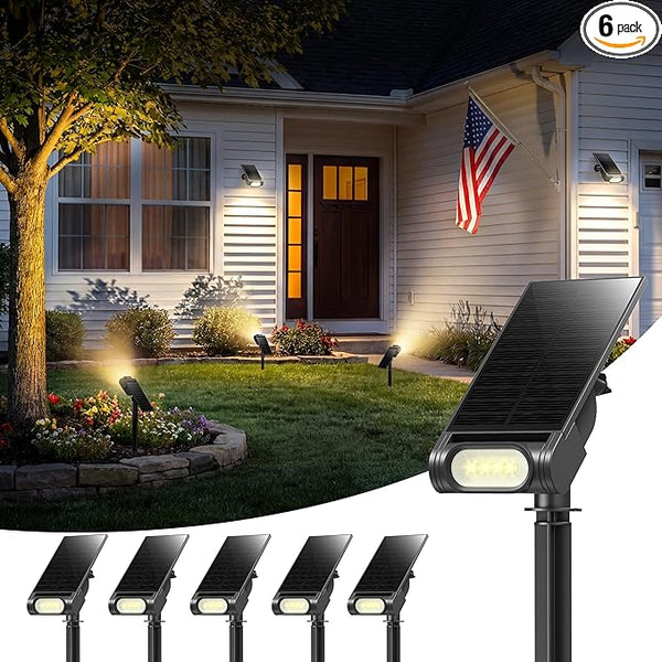EZVALO Solar Spot Lights Outdoor IP67 Waterproof, Adjustable Solar Landscape Lights, 3 Lighting Modes Solar | Lumora