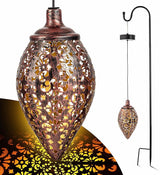 Solis Plus Outdoor Hanging Light -with Shepherd's Hook - Solar Lighting for Garden – with 8mm LED Décor Elegant | Lumora