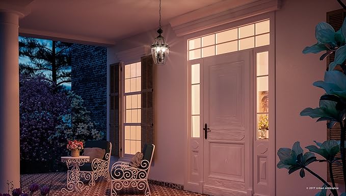 Urban Ambiance Luxury Colonial Outdoor Pendant Light, Large Size: 21" H x 12.5" W, with Tudor Style Elements | Lumora