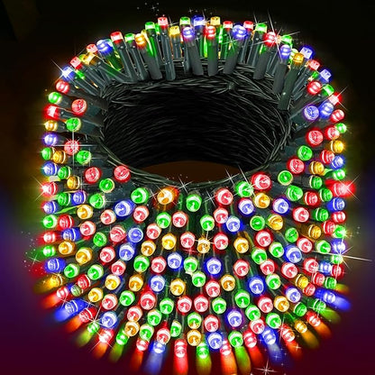XURISEN 403FT 1000 LED String Lights Outdoor Green Wire Christmas Lights 8 Modes & Timer Waterproof Fairy Lights Plug in for Party, Wedding, Yard, Garden, Indoor/Outdoor Decorations(Multicolor)