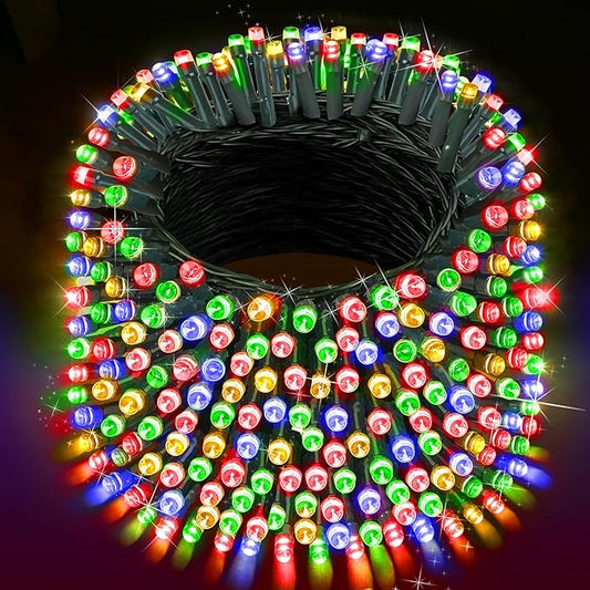 XURISEN 403FT 1000 LED String Lights Outdoor Green Wire Christmas Lights 8 Modes & Timer Waterproof Fairy Lights Plug in for Party, Wedding, Yard, Garden, Indoor/Outdoor Decorations(Multicolor)